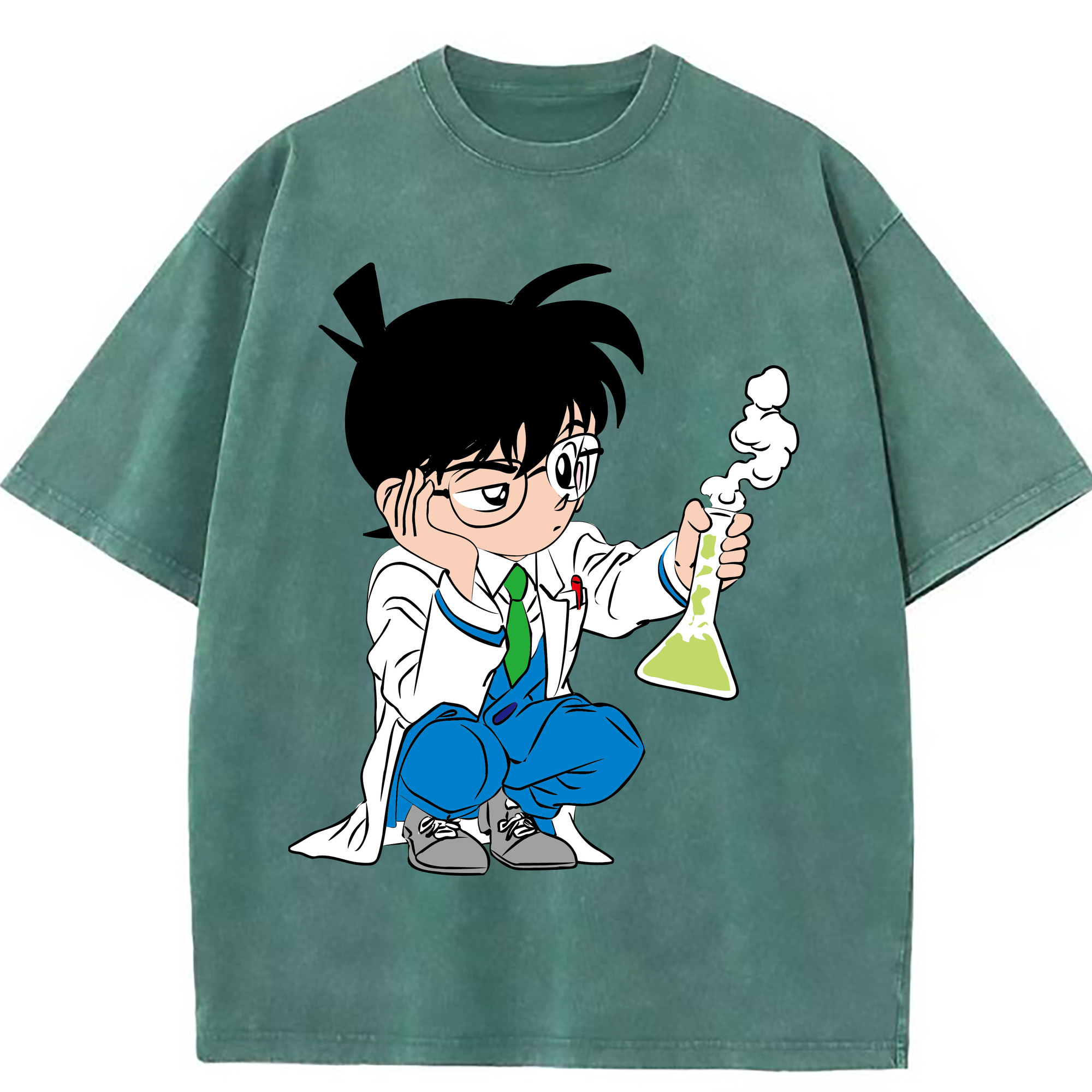（画像用） 名探偵コナン 江戸川 コナン Detective Conan Conan Edogawa 綿100% ヴィンテージ風 半袖Tシャツ（フロントプリント）